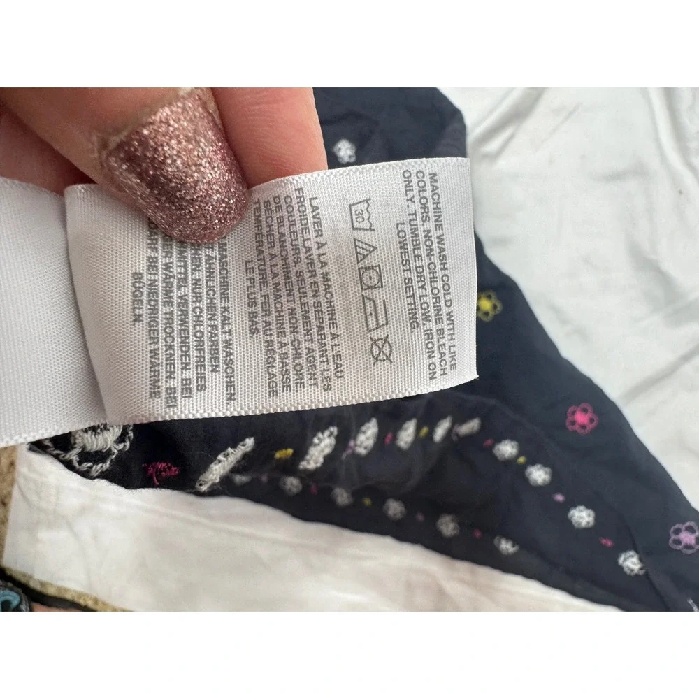 Madewell Embroidered Floral Organic Cotton Bandana Scarf Black Multi NE407 NWT